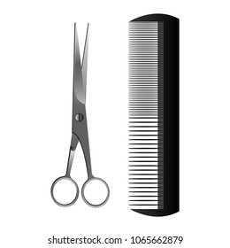 scissors and comb vector design