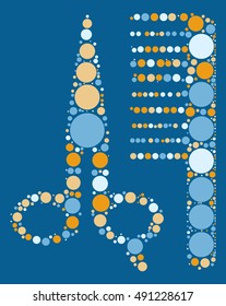 Scissors Combs shape vector design by color point
