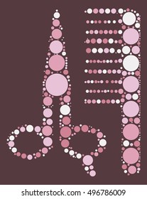 Scissors Combs shape vector design by color point
