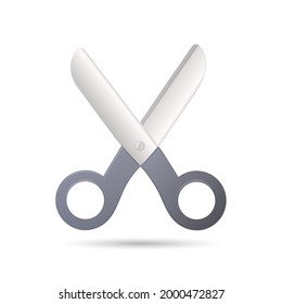Scissors concept. Colored flat vector illustration. Isolated on white background.