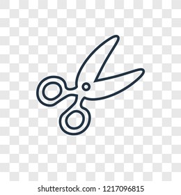 Scissors concept vector linear icon isolated on transparent background, Scissors concept transparency concept in outline style