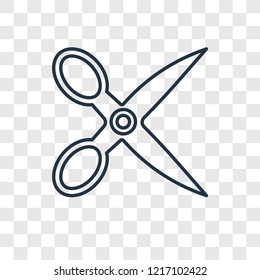 Scissors concept vector linear icon isolated on transparent background, Scissors concept transparency concept in outline style