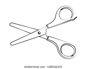 scissors contour vector illustration isolated