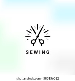 Scissors creative vector logo.