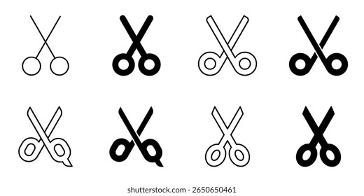 scissors, cut, cutting icon set