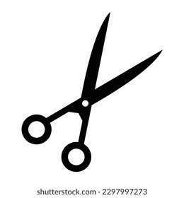 scissors cut icon black sillhouette