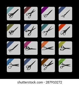 scissors cut icon set