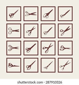scissors cut icon set