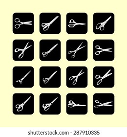 scissors cut icon set