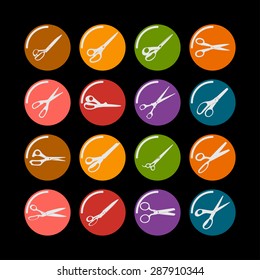 scissors cut icon set