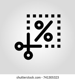 scissors cut label isolated flat vector sale icon