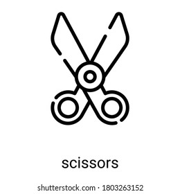 scissors, cut line icon isolated on white background