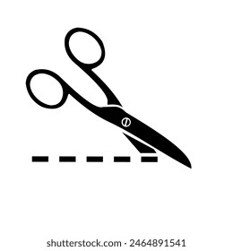 scissors, cut line - vector icons