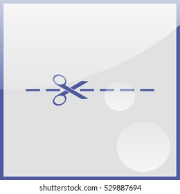 Scissors with cut lines.