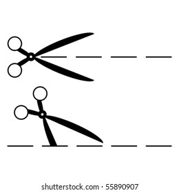 scissors with cut lines