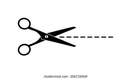 Scissors with cut lines icon symbol vector illustration
