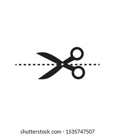 Scissors with cut lines icon vector illustration on white background tailor scissors web icon