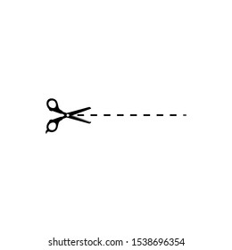 Scissors with cut lines icon vector