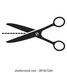 Scissors Cut Lines Isolated On White Stock Vector (Royalty Free ...