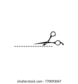 Scissors with cut out vector icon