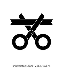 scissors cut ribbon icon vector