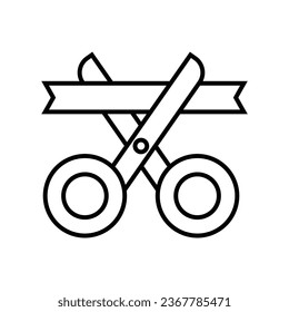 Schere geschnitten Bandsymbol Vektorgrafik