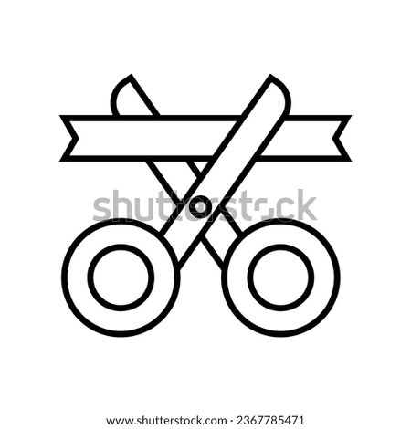 scissors cut ribbon icon vector