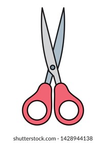 scissors cut school supply icon