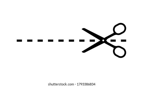 Scissors cut shawls of strip on white background. Vector.