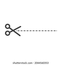 Scissors cut the tape, icon, vector.