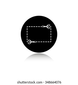 Scissors with cutline - vector icon