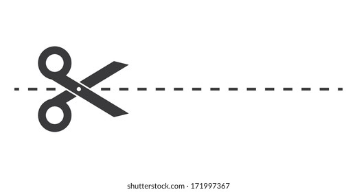 Scissors with Cutout Line