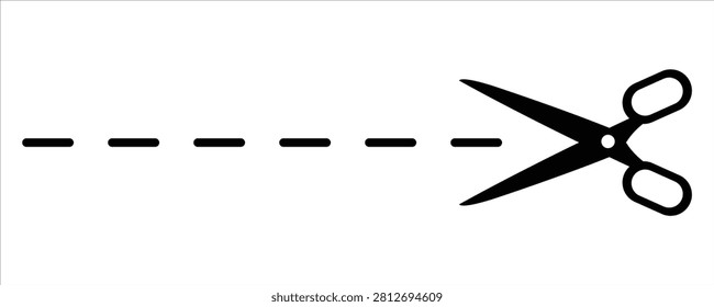  scissors cutting along dashed lines vector template for coupons and vouchers