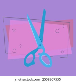 Scissors for cutting cloth vector illustration. Tailor, hairdresser, barber. Scissors concept. Vector illustration can be used for topics like beauty salon, diy, hobby