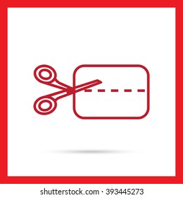 Scissors cutting credit card