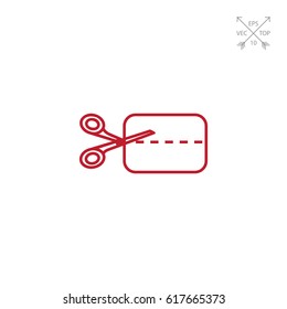 Scissors cutting credit card