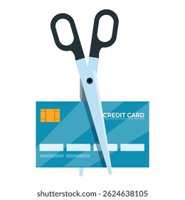 Scissors cutting a credit card, representing debt cancellation, financial responsibility, and achieving financial freedom