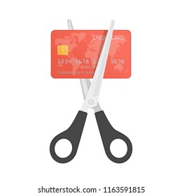 Scissors Cutting Credit Card Vector Stock Stock Vector (Royalty Free ...