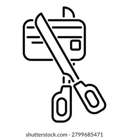 Scissors cutting a credit card, symbolizing freedom from debt and financial crisis