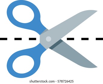Scissors Cutting Dashed Line Icon