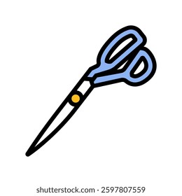 scissors cutting fabric thrift driven fashion color icon vector. scissors cutting fabric thrift driven fashion sign. isolated symbol illustration