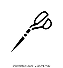 scissors cutting fabric thrift driven fashion glyph icon vector. scissors cutting fabric thrift driven fashion sign. isolated symbol illustration