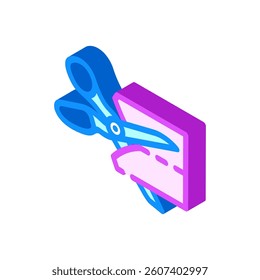 scissors cutting fabric thrift driven fashion isometric icon vector. scissors cutting fabric thrift driven fashion sign. isolated symbol illustration