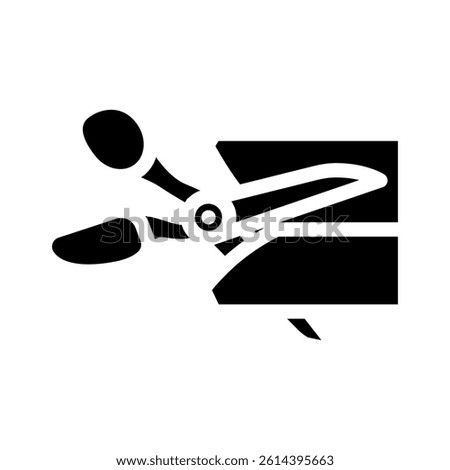scissors cutting fabric thrift driven fashion glyph icon vector. scissors cutting fabric thrift driven fashion sign. isolated symbol illustration