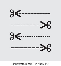 Scissors Cutting flat vector icon, sign