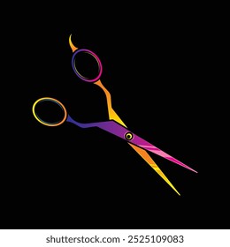 Scissors for cutting hair. Original vector illustration in vintage style. Hand drawn, not AI