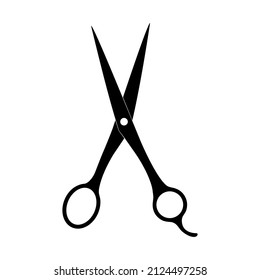 Scissors for cutting hair silhouette. Hairdresser or barbershop symbol.