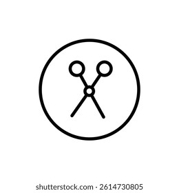 Scissors cutting icon black and white vector sign