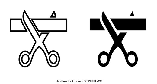 scissors, cutting icon, Editable Stroke, best for Web icons. Vector illustration