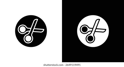 Scissors cutting icon Isolated flat vector in outline